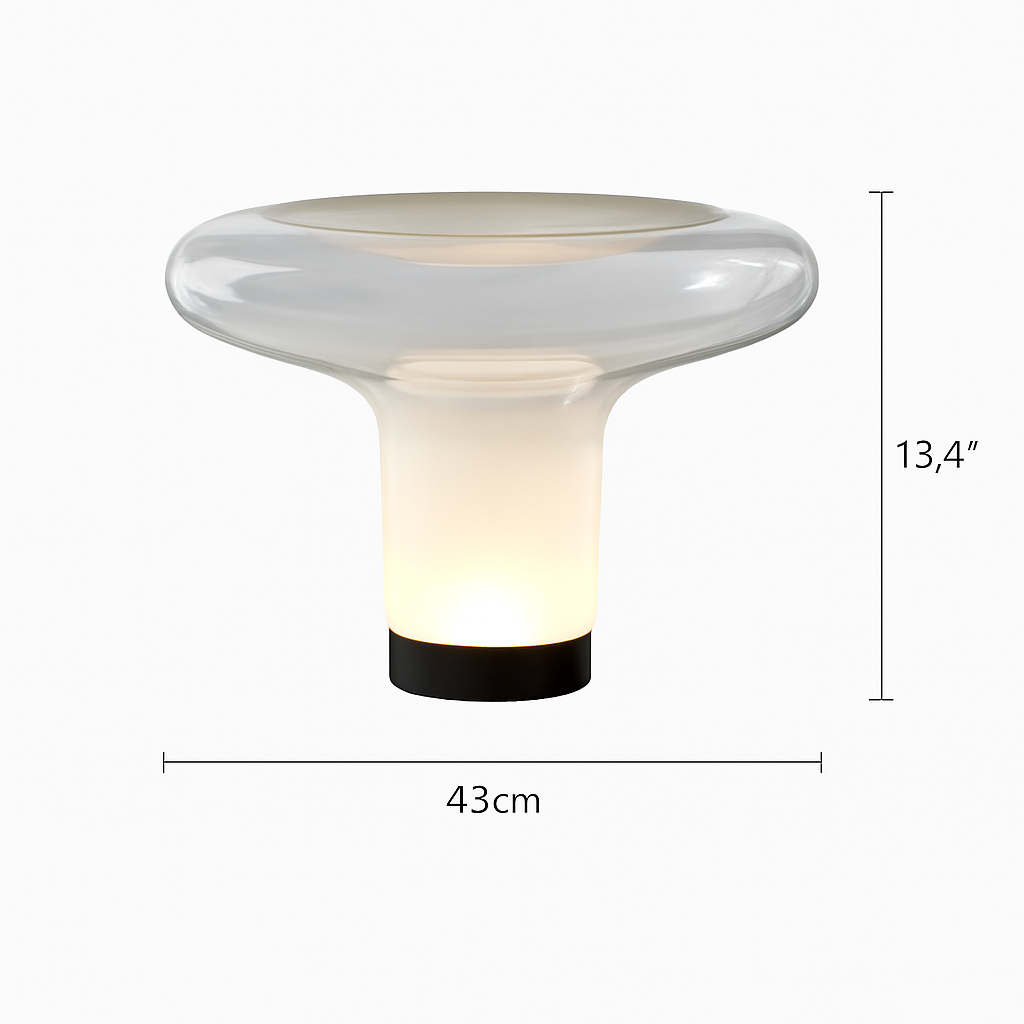 lampe à poser moderne en verre design champignon pour intérieur