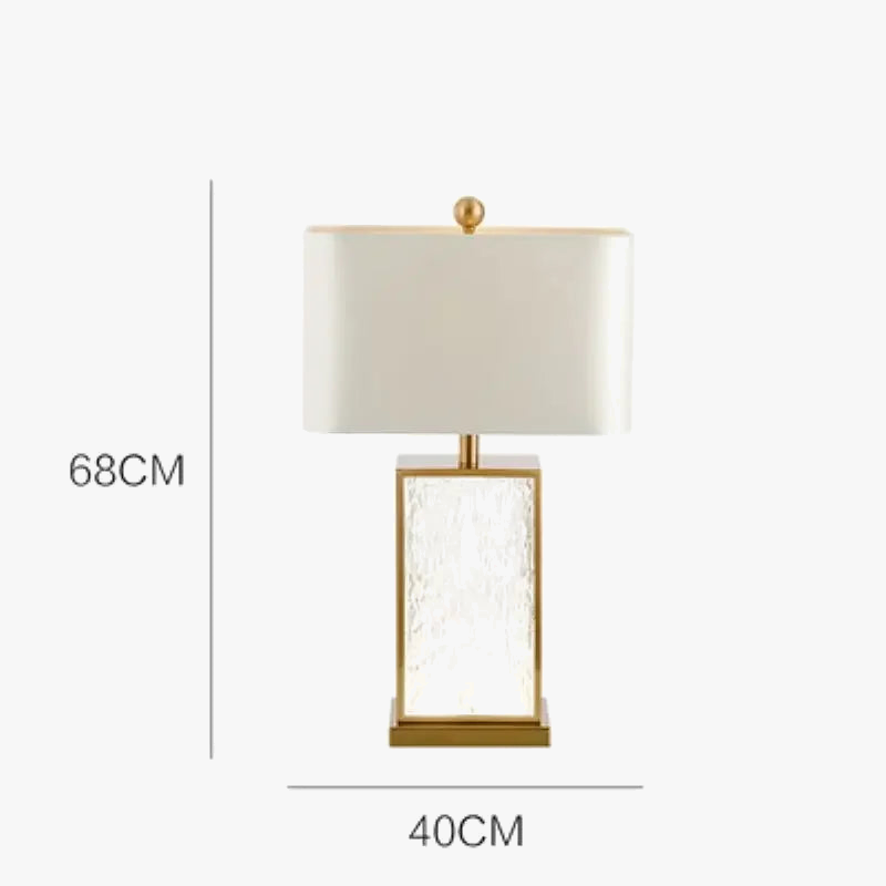 lampe à poser moderne en verre et tissu de soie