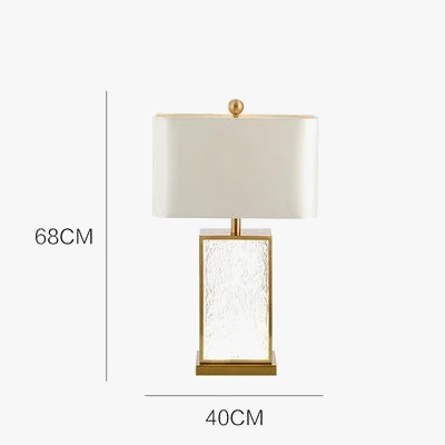 lampe à poser moderne en verre et tissu de soie