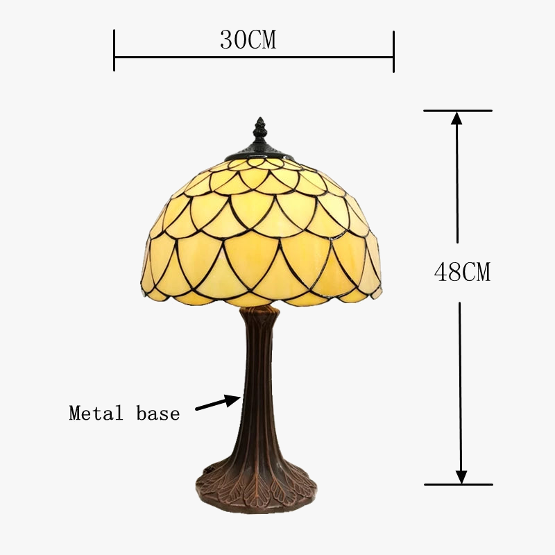 lampe à poser nordique en verre antique style tiffany