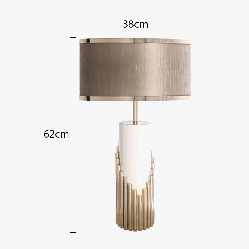 lampe à poser nordique moderne avec pied en marbre et abat-jour tissu