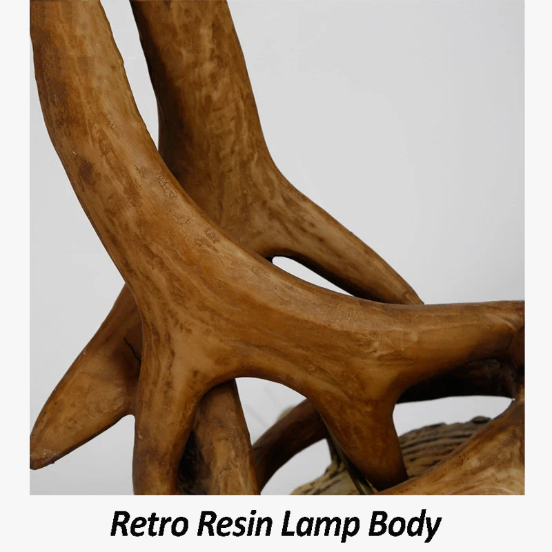 lampe à poser rétro américaine en résine pour intérieur élégant