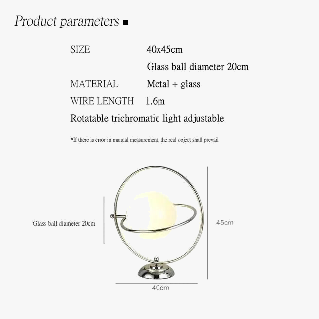 lampe à poser scandinave en chrome avec boule en verre