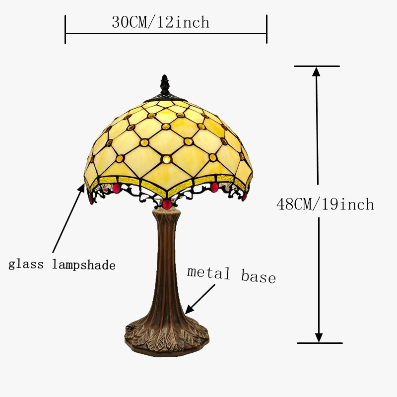 lampe à poser style tiffany en verre rétro pour intérieur élégant