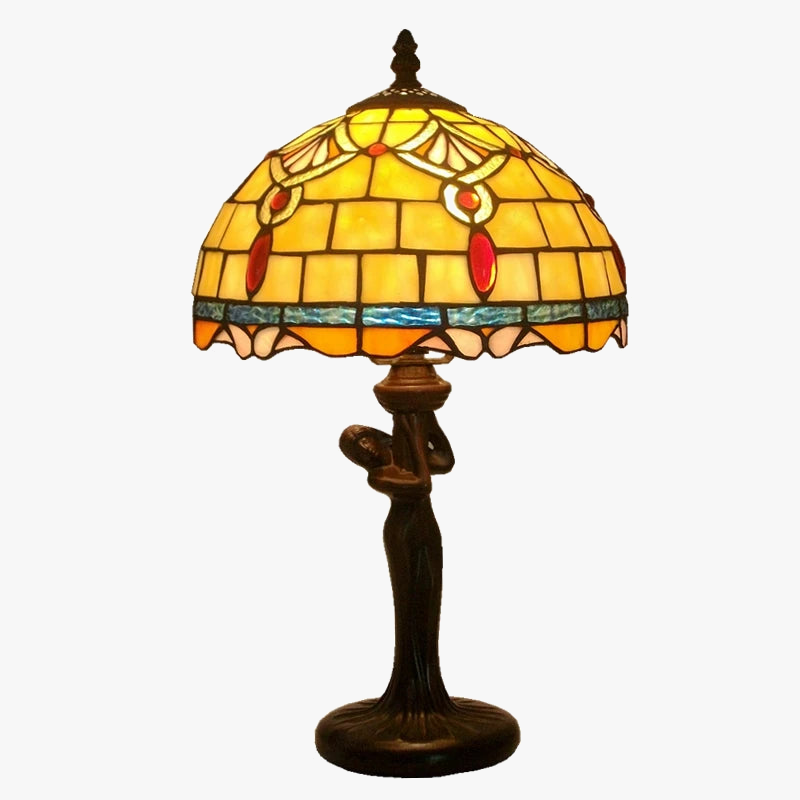lampe à poser style tiffany en verre teinté pour restaurant et café