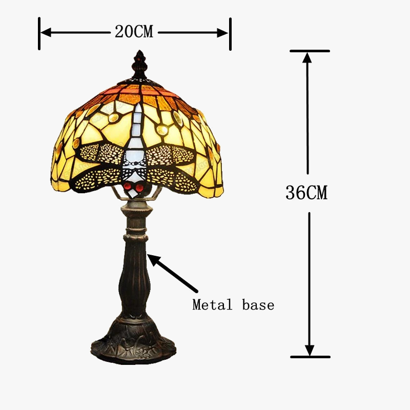 lampe à poser tiffany émaillée pour enfants antique en métal