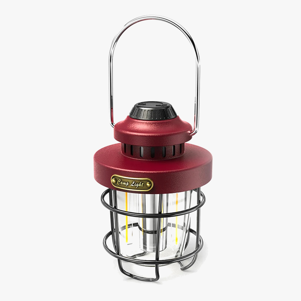 lampe rétro portable rechargeable pour camping et éclairage extérieur