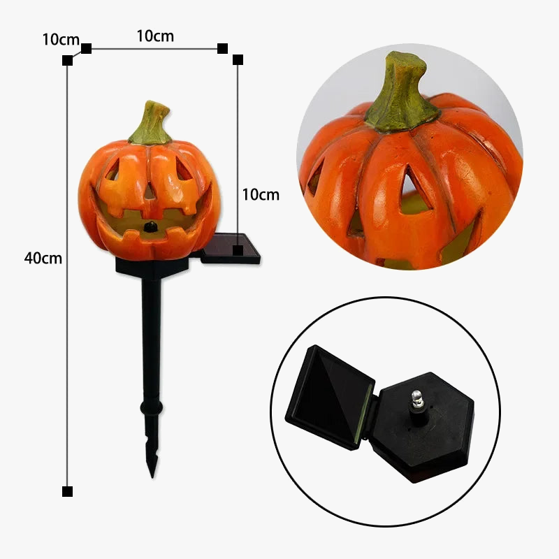 lampe solaire décorative halloween tête de mort corbeau citrouille jardin