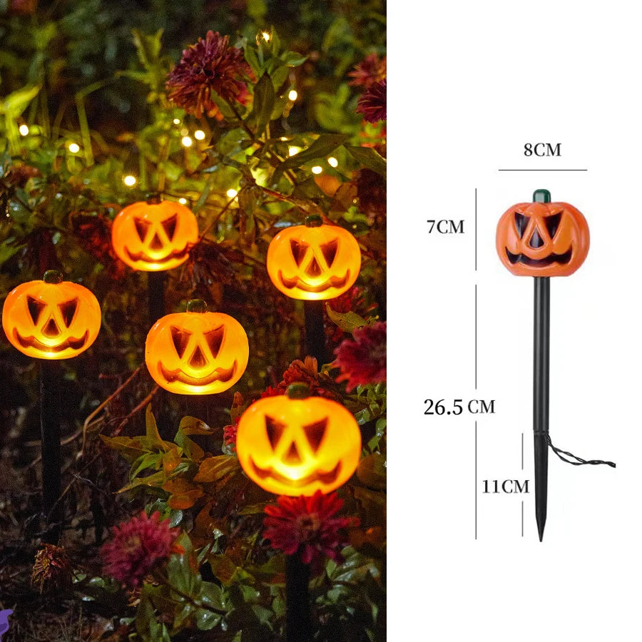 lampe solaire décorative halloween tête de mort corbeau citrouille jardin