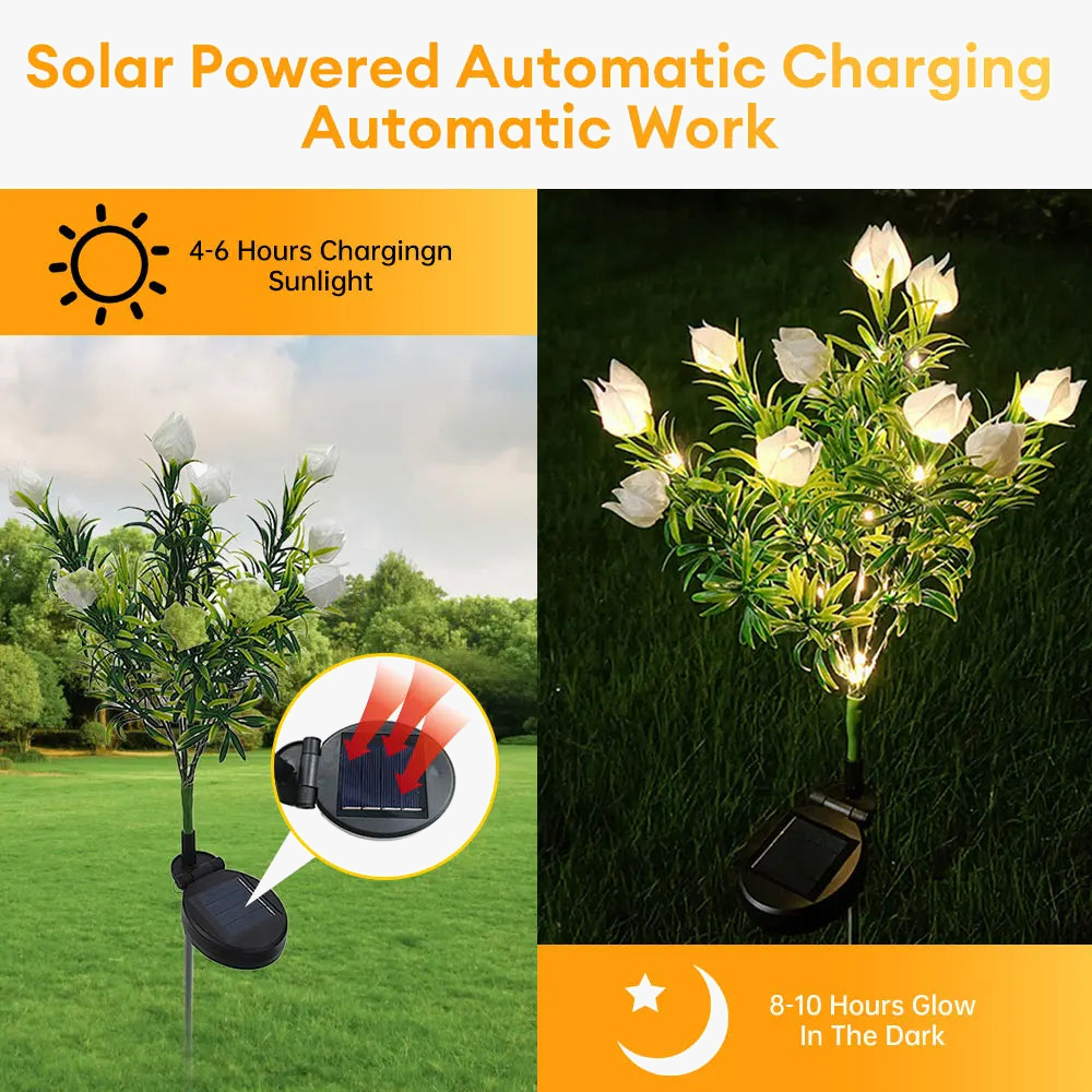 lampe solaire décorative pour jardin en forme de fleur lumineuse