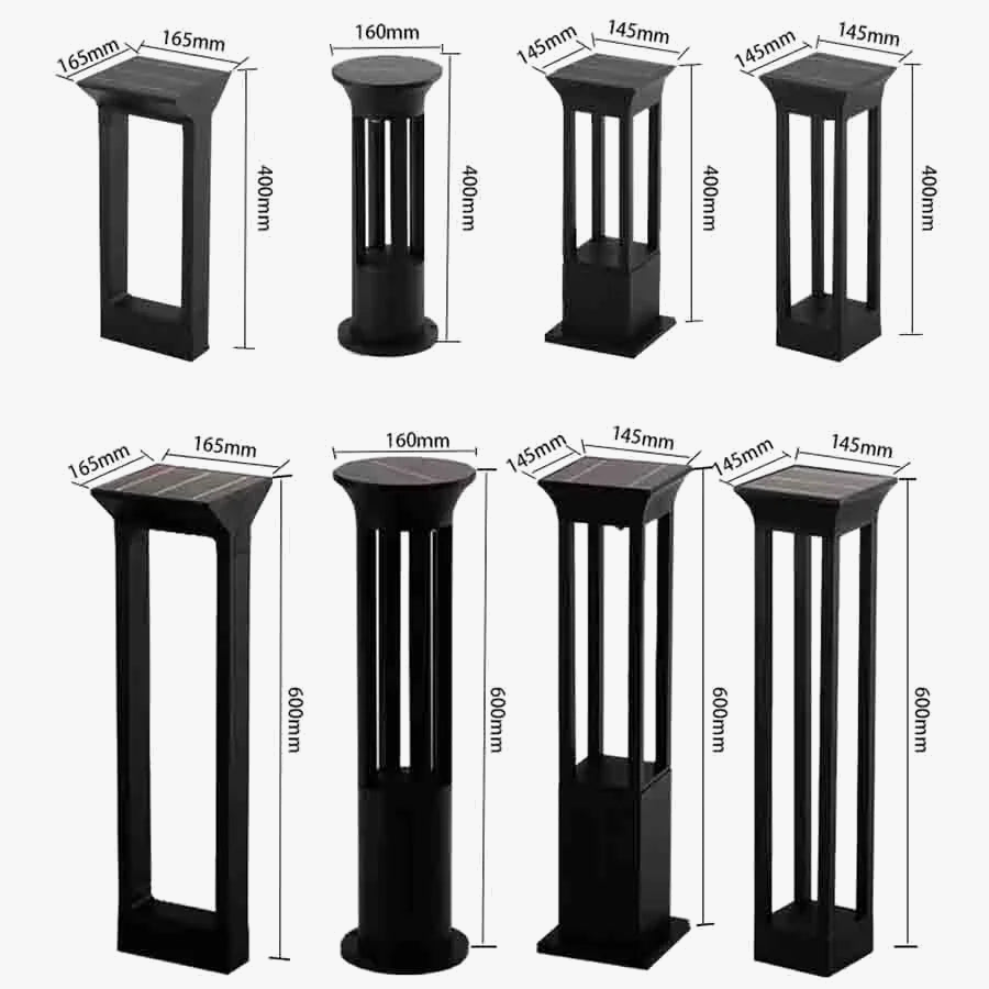 lampe solaire d'extérieur en aluminium pour éclairage de jardin