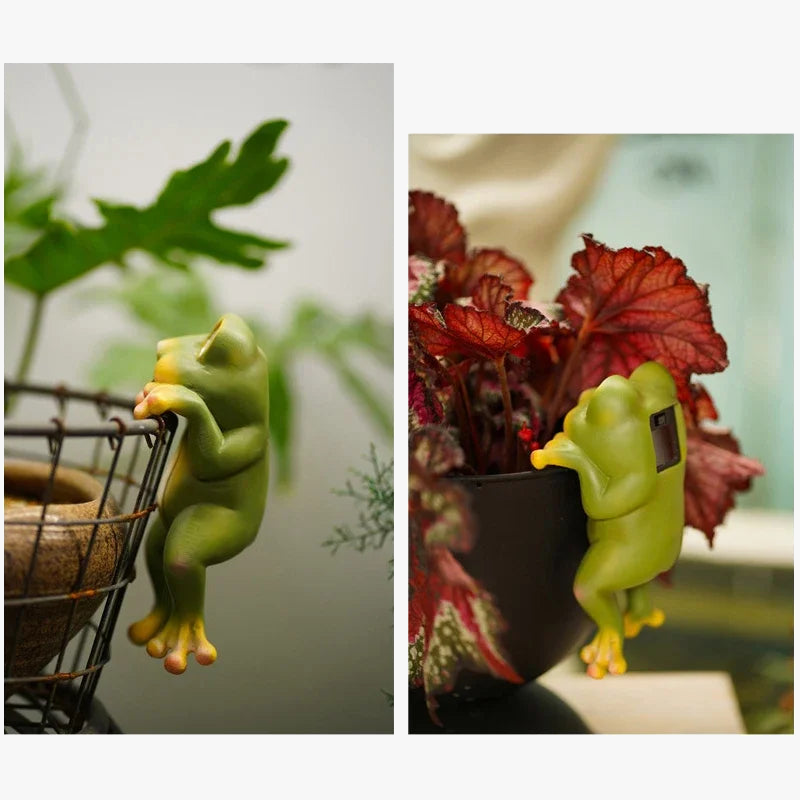 Lampe solaire de grenouille coquine studieuse pour la décoration de paysage de cour ornements en résine Led Bub lumière de jardin étanche solaire