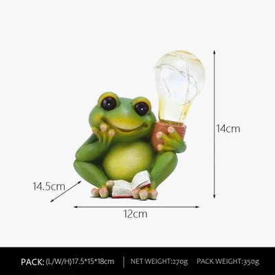 Lampe solaire de grenouille coquine studieuse pour la décoration de paysage de cour ornements en résine Led Bub lumière de jardin étanche solaire