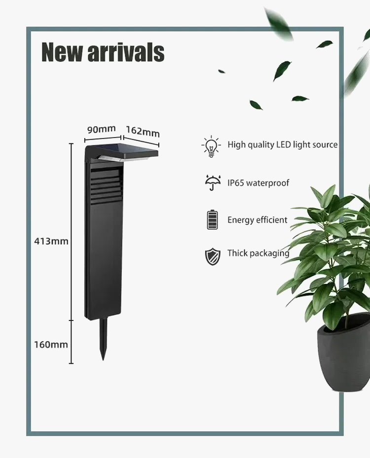 lampe solaire de jardin led étanche pour allée