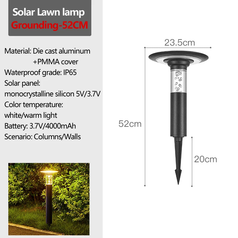 lampe solaire de jardin étanche led pour extérieur