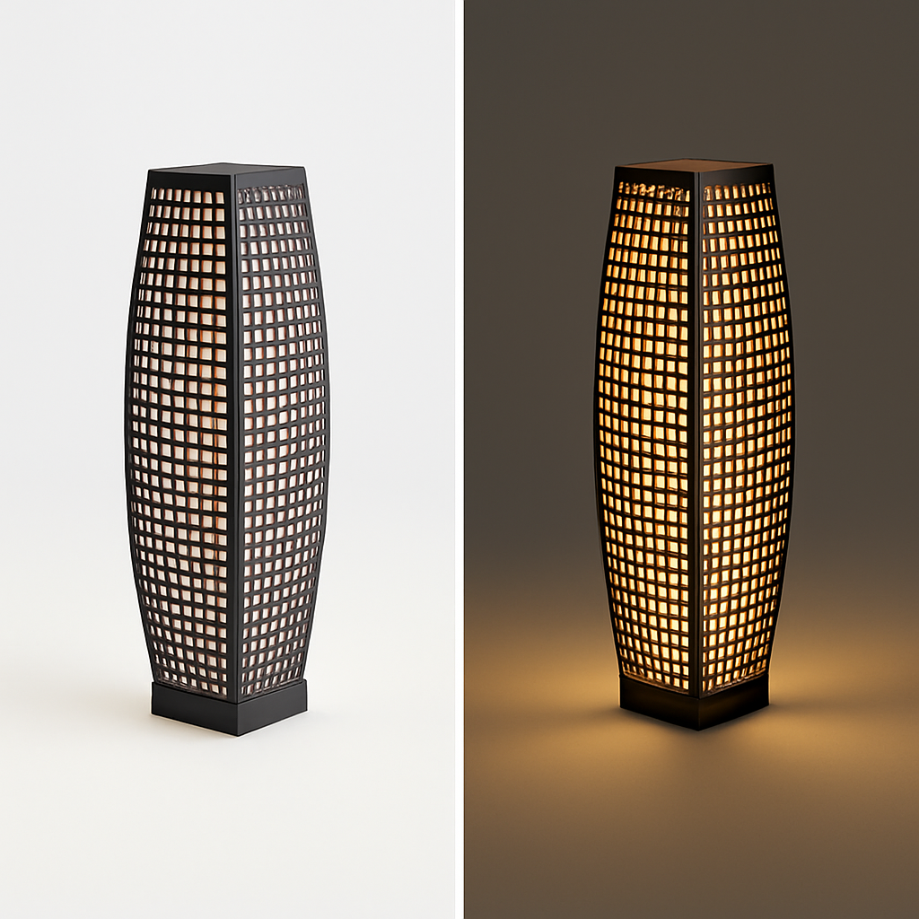 lampe solaire en rotin pour extérieur et jardin