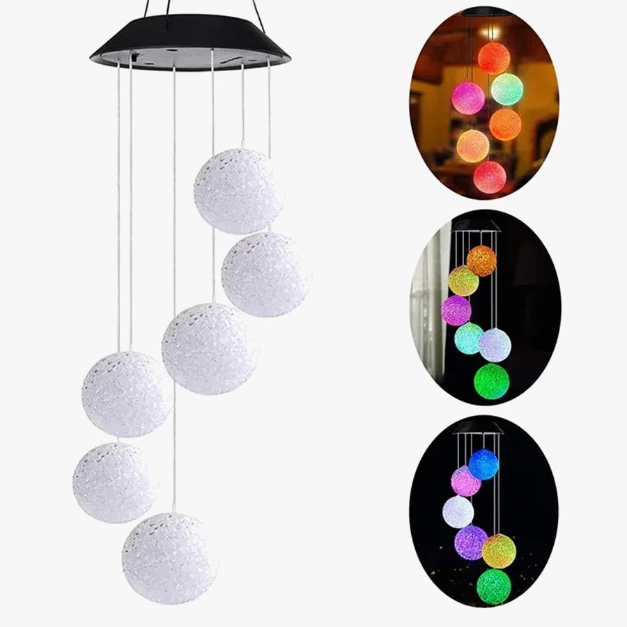lampe solaire led colorée avec boule cristal papillon pour jardin