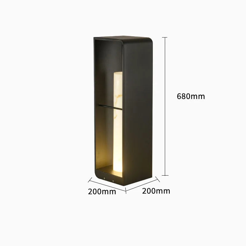 lampe solaire LED de luxe pour jardin extérieur étanche en marbre