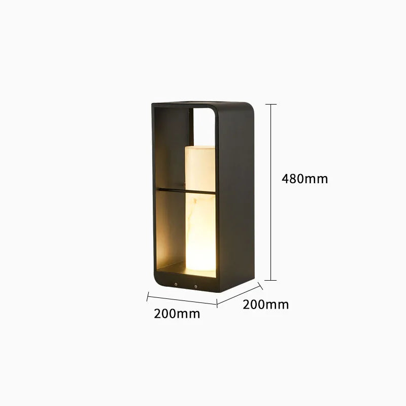lampe solaire LED de luxe pour jardin extérieur étanche en marbre