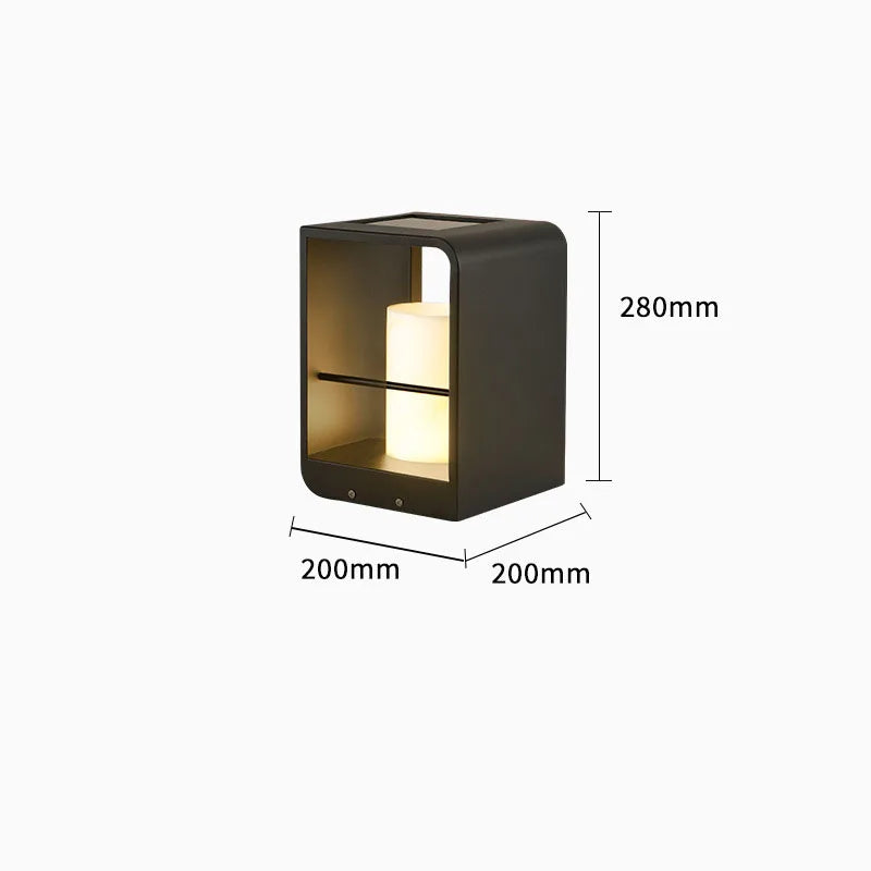 lampe solaire LED de luxe pour jardin extérieur étanche en marbre