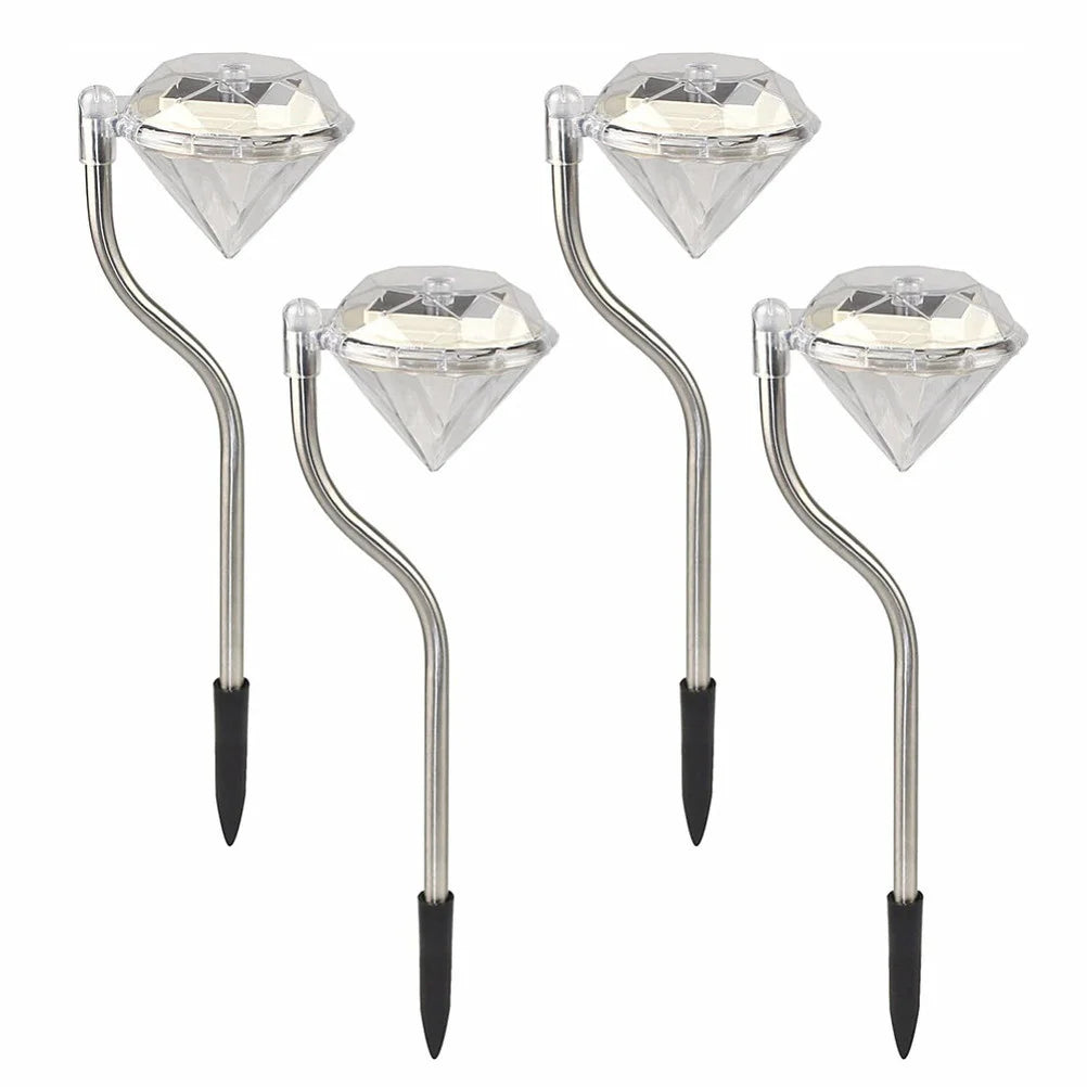 Lampe solaire LED en forme de diamant