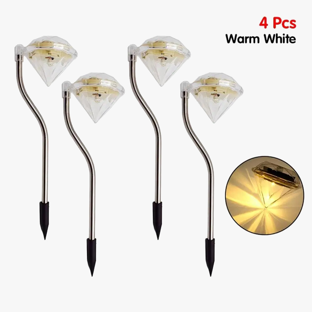 Lampe solaire LED en forme de diamant