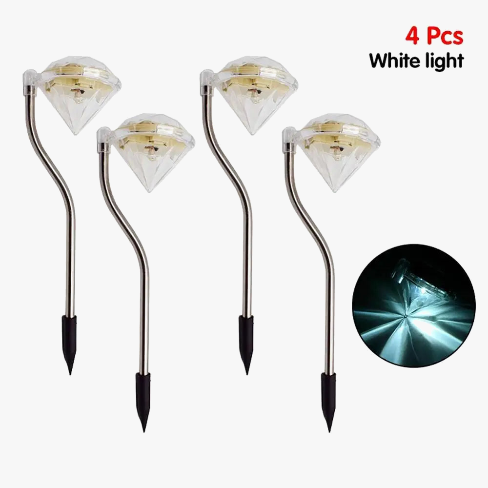 Lampe solaire LED en forme de diamant