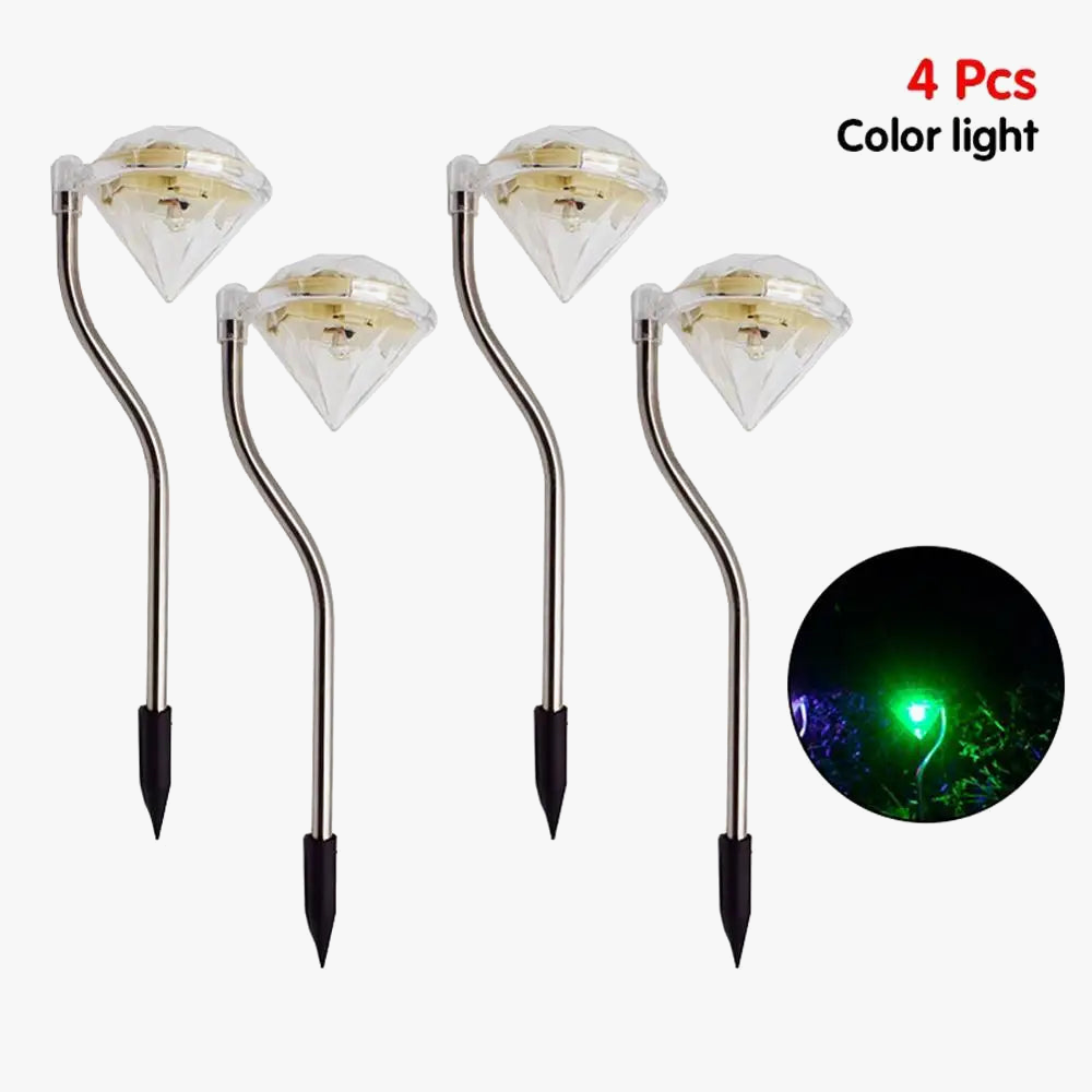 Lampe solaire LED en forme de diamant