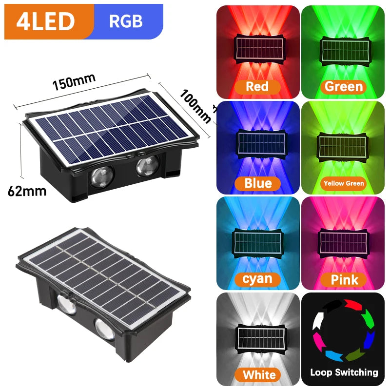 lampe solaire led extérieure avec éclairage décoratif automatique