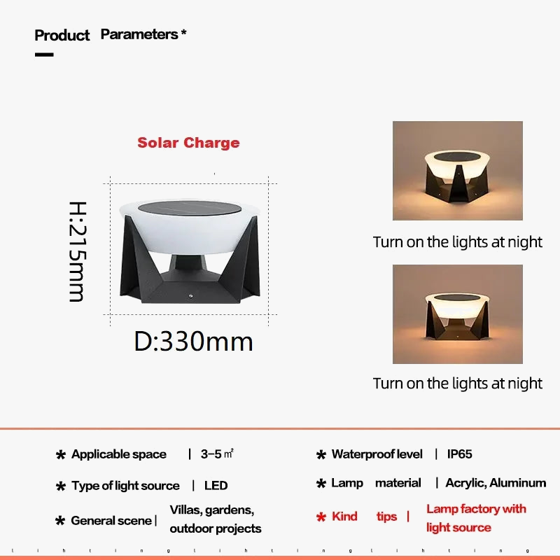 lampe solaire led extérieure étanche pour jardin patio clôture