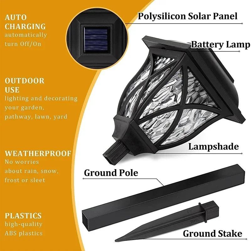 lampe solaire led imperméable extérieure pour jardin allée cour
