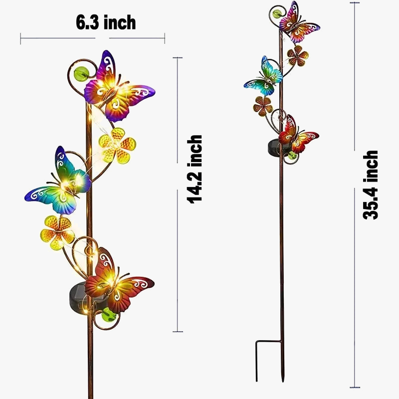 lampe solaire à led papillon décorative pour jardin extérieur