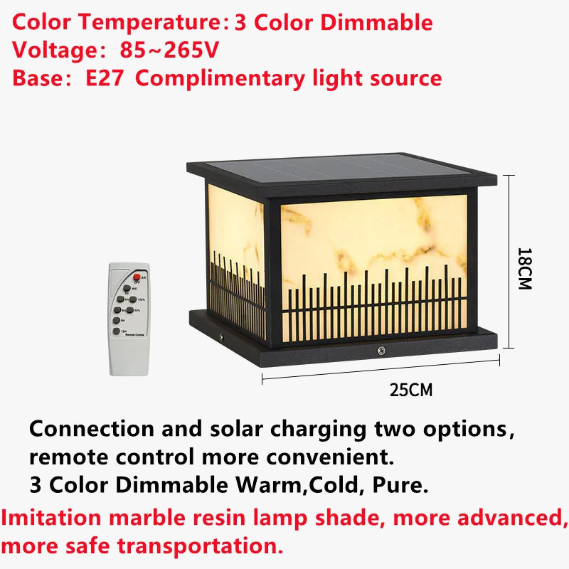 lampe solaire led pour jardin avec télécommande et couleurs variables