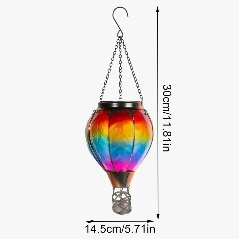 lampe solaire montgolfière led extérieure avec flamme vacillante