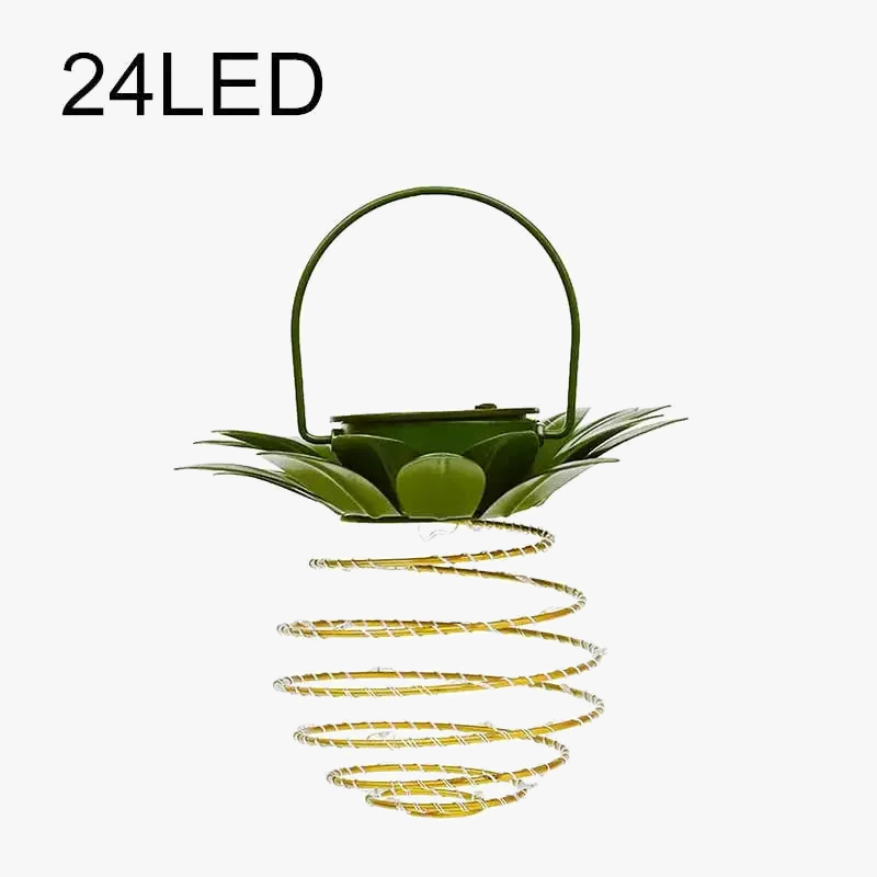 lampe solaire portable ananas 24 led décoration extérieure étanche