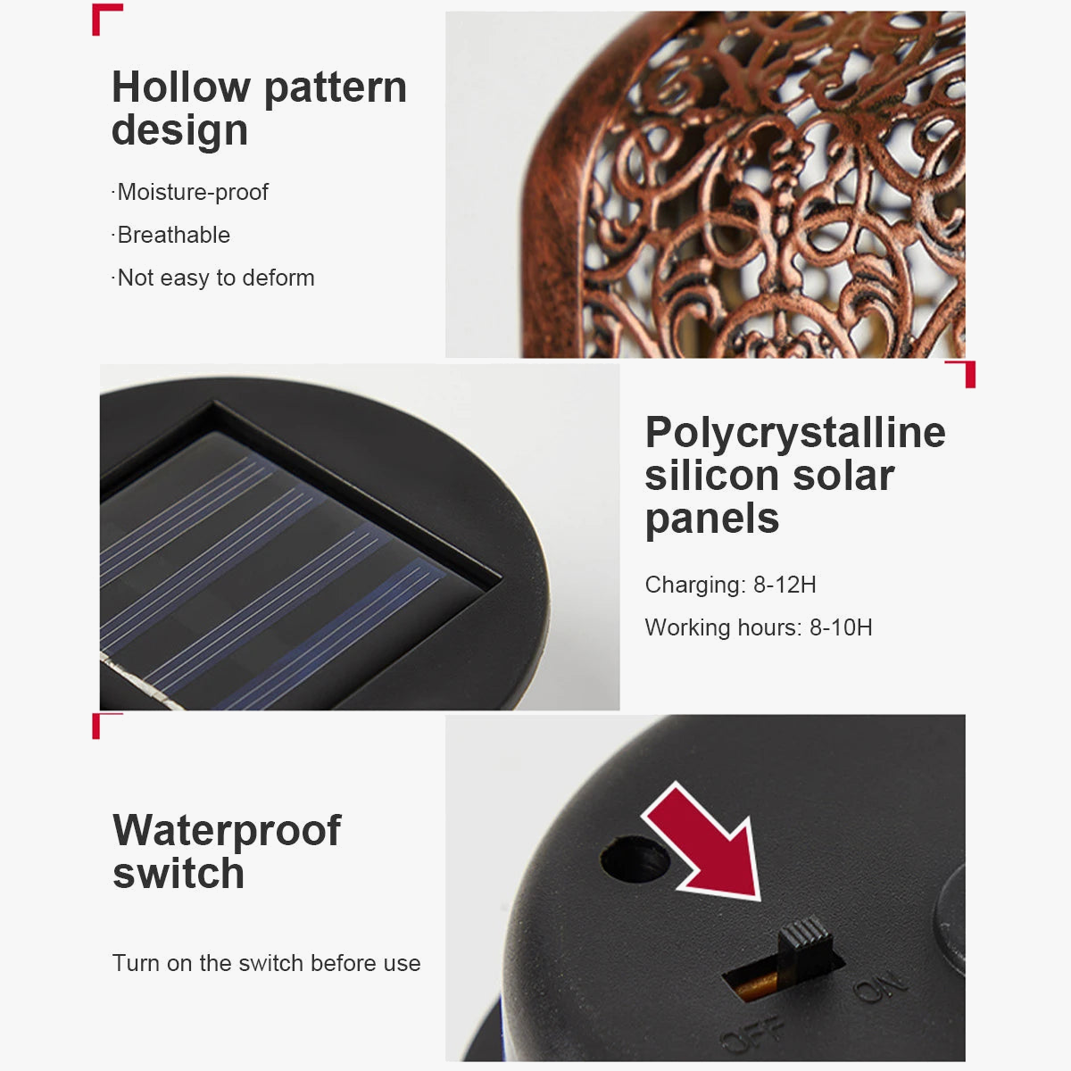 lampe solaire rétro pour jardin et décoration extérieure