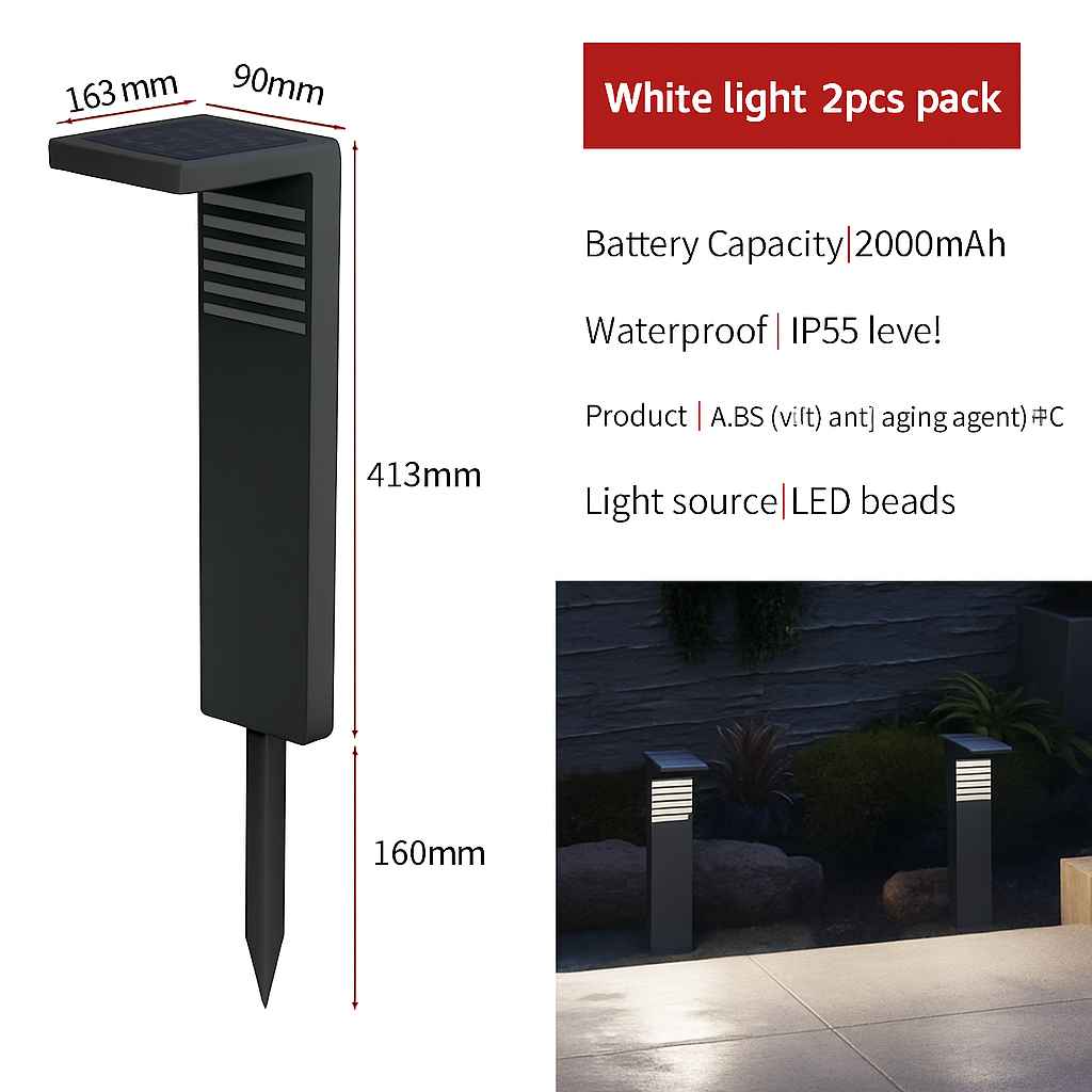 lampe solaire étanche pour éclairage extérieur de jardin