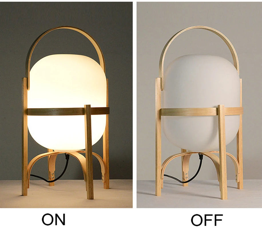 lampe sur pied bois moderne art éclairage table salon étude chambre portable