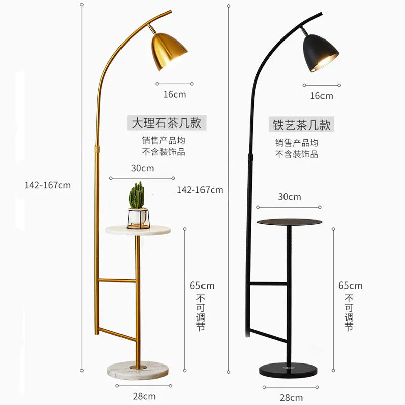 lampe sur pied nordique design en fer et marbre