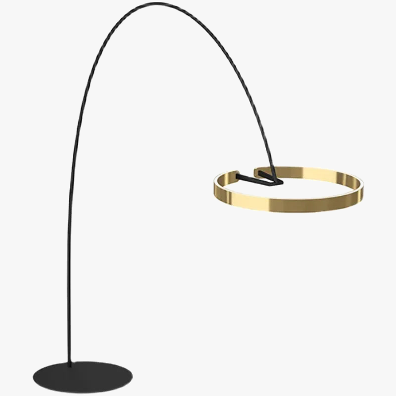Lampe sur pied nordique en forme d'anneau de pêche