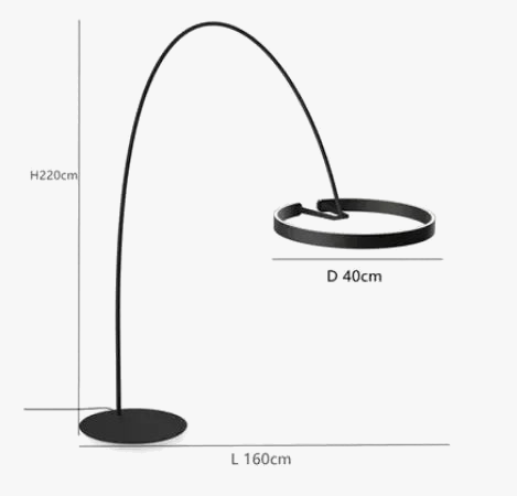 Lampe sur pied nordique en forme d'anneau de pêche
