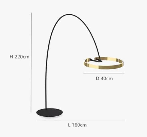 Lampe sur pied nordique en forme d'anneau de pêche