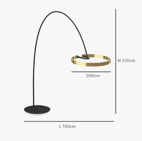 Lampe sur pied nordique en forme d'anneau de pêche