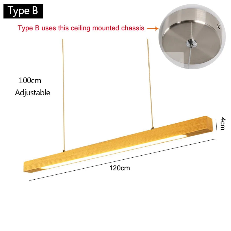 lampe suspendue led en bois au design moderne pour décoration intérieure