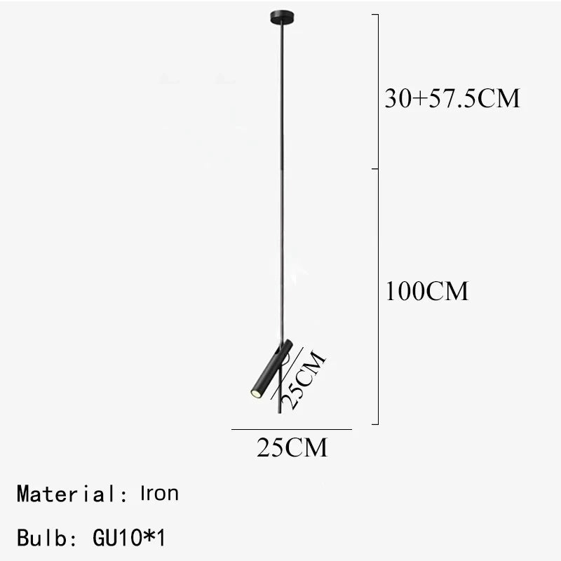 lampe suspendue led moderne rotative avec 1/2/3 têtes pour intérieur