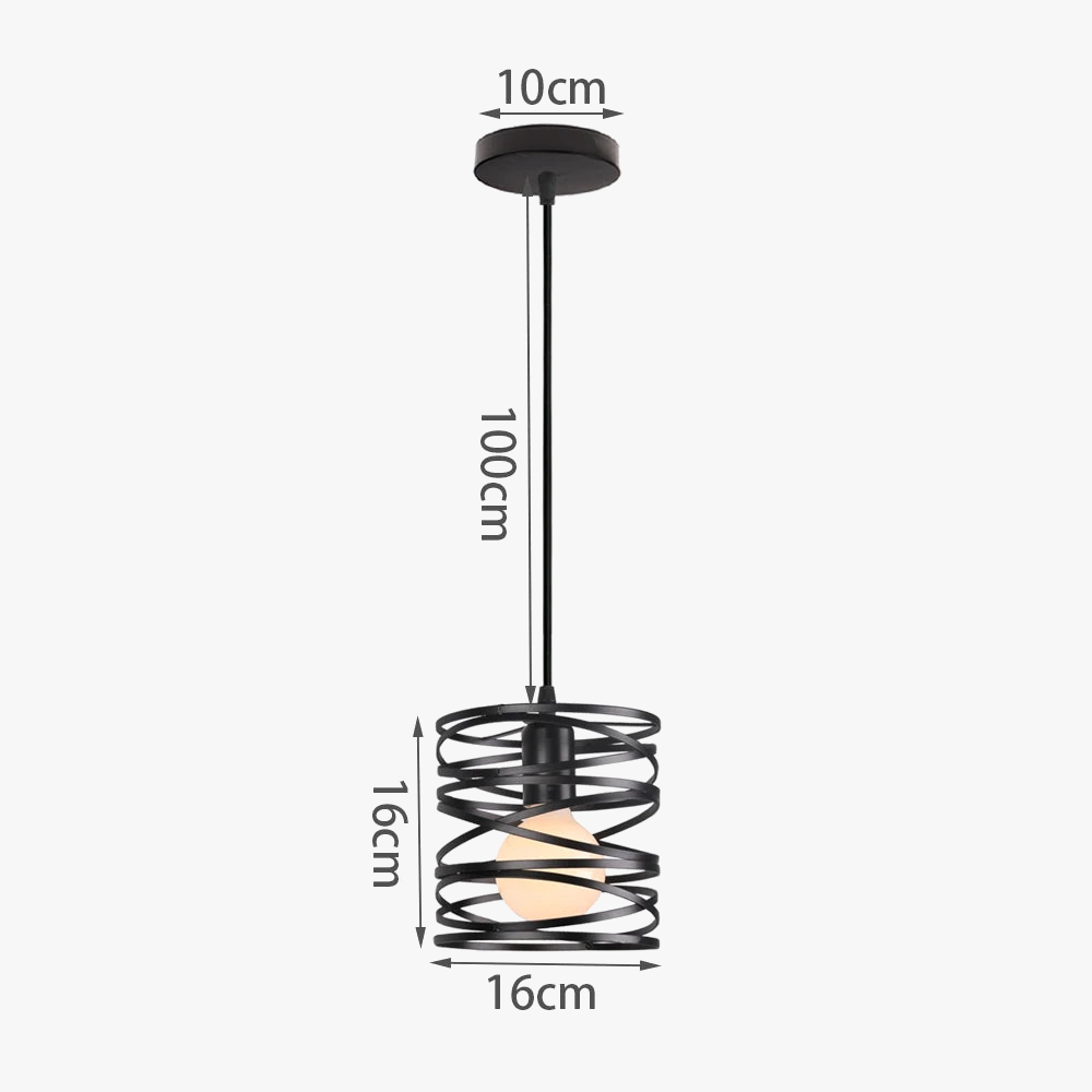 lampe suspendue spirale led tourbillon moderne vintage