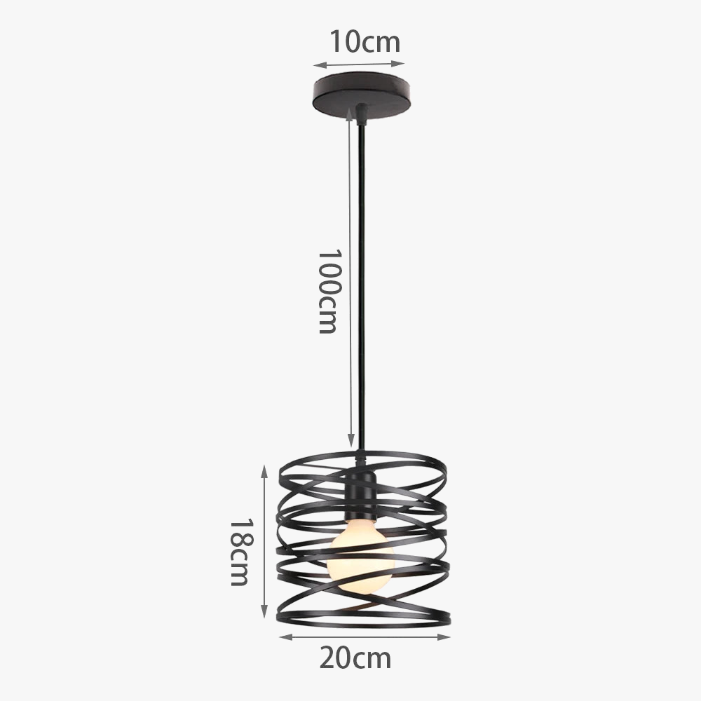 lampe suspendue spirale led tourbillon moderne vintage