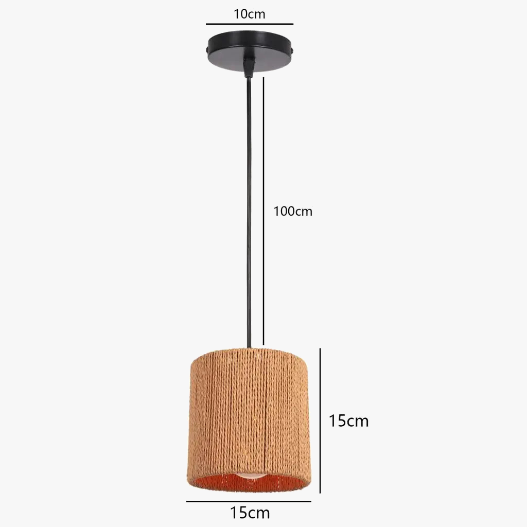 lampe suspension cage en fer rotin style industriel vintage