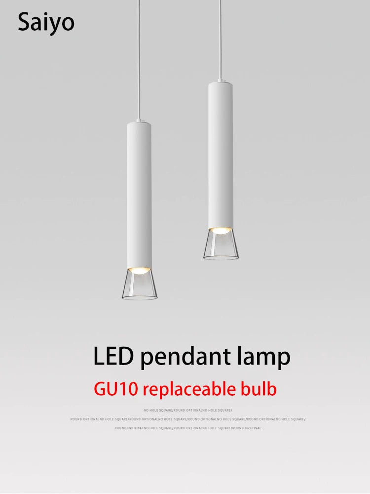 lampe suspension led moderne simple longue ligne tube remplaçable