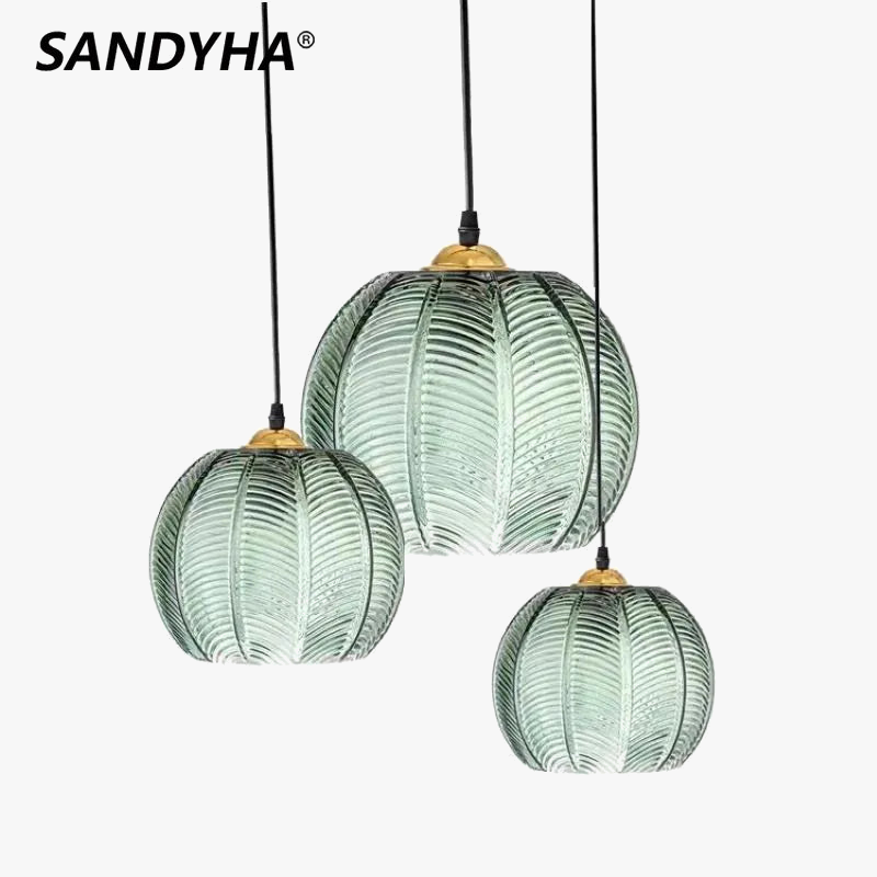 Lampe suspension nordique moderne verre